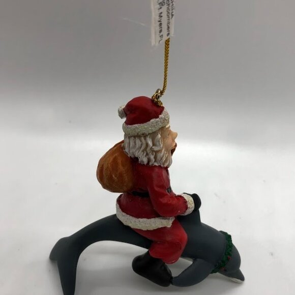 Santa Claus Riding Dolphin Ornament - Picture 4 of 7